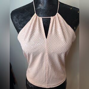 EUC Luce Y2K Geometric Halter Top Size L